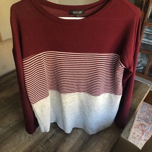 Comfy long sleeve maroon shirt by Roolee